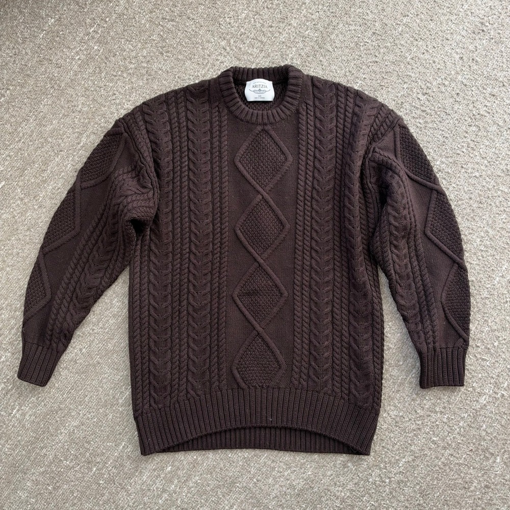 Aritzia Heritage Knit Merino Wool Crew Sweater